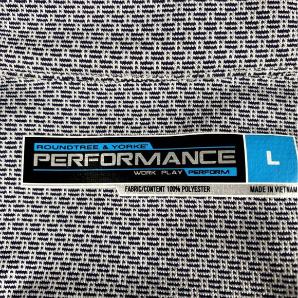 Roundtree & Yorke Performance Polo Shirt Mens L Gray Work Play Golf Short SLV - Picture 7 of 8